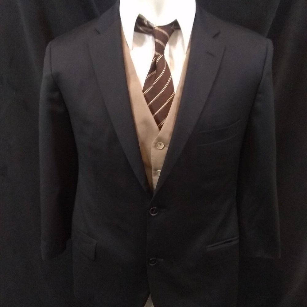 Hugo Boss Super 100 Blazer Jacket Black dual vent Mens Wool 40R